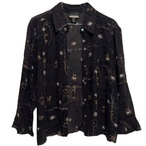 Women’s SIGRID OLSEN Sport, Collared, Medium Bell Sleeves Top, Multi Colors, Sm